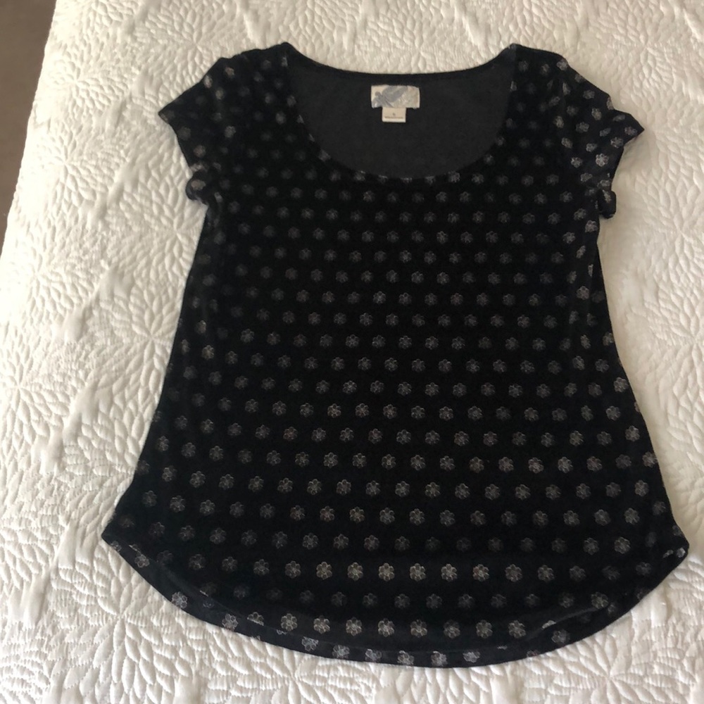 Lucky Brand Scoop Neck Velvet Top